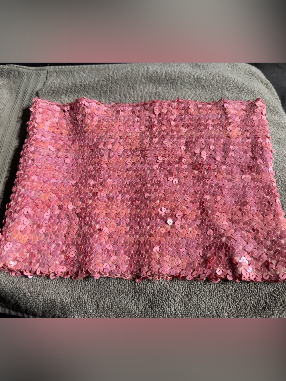 Pink Sequin Tube Top